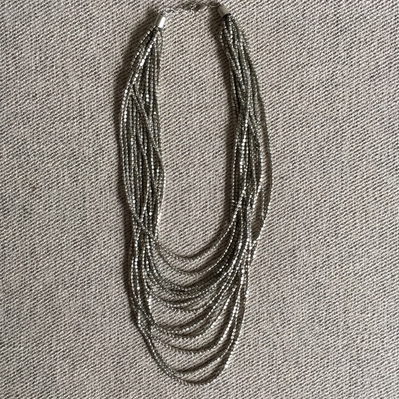 Sliver beaded draping necklace - Picture 1 of 2